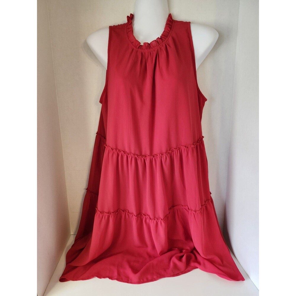 Red Size Medium Choker Dress Sheer